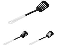 Fackelmann ARCADALINA Slotted Turner, Flipping & Turning, Cooking Spatula, Fish Slice, Burger Flipper, Egg Turner, Anti-Scratch, Non-Stick, Heat-Resistant, Dishwasher Safe, Black & White, 33.5x8x4.5cm