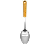 Fackelmann BIO Solid Serving Spoon, Stainless Steel Function Head With Wood Fibre Handle, 33x8x7.5cm, Silver & Light brown/Orange
