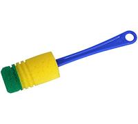 Fackelmann Bottle Brush Rippled of Plastic/Rubber Foam, Blue/Yellow/Green, 12.2-Inch