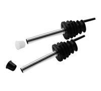 Fackelmann Bottle Server Set of Stainless Steel/Pp, Silver/Black, 10 x 8 x 2.5 cm