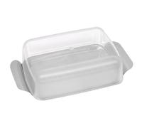 Fackelmann Butter Box Set of San/Stainless Steel, Transparent/Silver, 6.5 x 4.1-Inch, 2-Piece