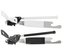 Fackelmann Butterfly Geared Can Opener, Stainless Steel, Food Safe Handheld Manual Tin Opener, Multifunctional Bottle Cap Opener, Comfortable Silicone Grip, Sharp Cutting Blades, 15cm