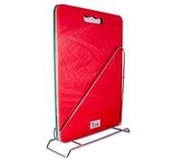 Fackelmann Chopping Boards with Stand, Small Set of 5, Plastic Cutting Mats with Metal Wire Storage Rack, Multi-Purpose Kitchen Helper, 24.5x14.8x5.5cm, Yellow Orange Green Blue and White