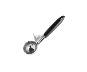 Fackelmann Deluxe Ice Cream Scoop, Stainless Steel Function Head with Plastic Handle, 5x11.6x22cm, Silver & Black