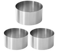 Fackelmann Dessert Rings, Set of 2, Food Presentation Rings, 6cm & 8cm, Stainless Steel, Silver (Pack of 3)