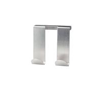 Fackelmann Double Door Hook Square 4x3,5in of Stainless Steel, Silver