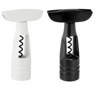 Fackelmann EASY Corkscrew, Wine Bottle Opener, Easy Use Large Easy Grip Handle, Self-Pulling, Non-Stick Spiral, 22.6x11.6x4.5cm, Black or White