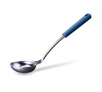 Fackelmann Essential Stainless Steel Ladle with Dark Blue Handle - Perfect for Serving Soups and Stews, Dishwasher Safe