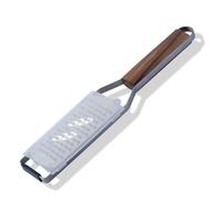 Fackelmann Etched Precision Hand Grater with Acacia Handle, Extra Coarse Grating, Razor Sharp Stainless Steel Blade, Shredder For Potato Carrot Zucchini Cheese Cabbage, Anti-Slip Foot Base, 31x7x1.9cm