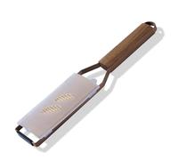 Fackelmann Etched Rose Gold Precision Hand Grater Acacia Wood Handle, Gourmet Fine Grating, Razor Sharp Blade, Shredder for Citrus Lemon Garlic Parmesan Cheese & More, Anti-Slip Foot Base, 31x7x1.9cm