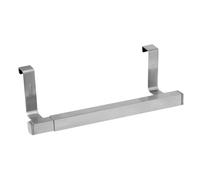 Fackelmann Extendable Towel Rail, Tea Towel Holder, Rail with Hook, Adjustable 20cm to 24cm, Stainless Steel, Silver