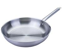 FACKELMANN Frying Pan Oval Handle Diameter 28 cm Made of High-Quality Stainless Steel - Perfect for Searing on All Hobs Including Induction, Heat Resistant up to +230 °C, Dishwasher Safe