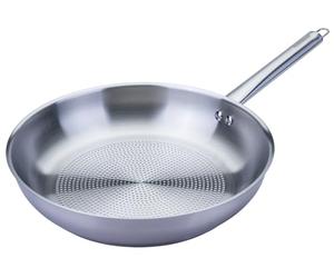 FACKELMANN Frying Pan Oval Handle Diameter 28 cm Made of High-Quality Stainless Steel - Perfect for Searing on All Hobs Including Induction, Heat Resistant up to +230 °C, Dishwasher Safe