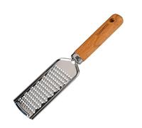 Fackelmann Hand Grater for Parmesan, Cheese and Zester - Cheese Grater Perfect for Pizza and Pasta - Grater Made of Stainless Steel and Beech Wood in Italian Look, Silver/Brown