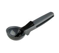 FACKELMANN Ice Cream Scoop, Plastic, with Easy Release Ice Ball Lifting Function, Cookie Scoop, Spooning Gelato or Sorbet, Non-Stick, Anti-Scratch, Black, 19cm