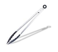 Fackelmann Initial Serving Tongs, Scalloped Plastic Head with Stainless Steel Locking Handle, KitchenTongs for Air Fryer, Non-Stick Anti-Scratch Pasta & Salad Tool, for BBQ Serving & Frying, 35cm