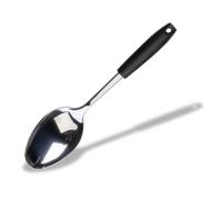 Fackelmann INITIAL Solid Spoon, Stainless Steel Kitchen Utensil, Heat-Resistant Plastic Handle for Serving, Mixing, Stirring & Serving, Home & Professional, Large Scooping Cooking Spoon, 32cm