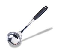 Fackelmann INITIAL Soup Ladle, Stainless Steel with Plastic Handle, Sauce Ladle, Stirring & Serving, Home & Professional, Large Scooping Stew & Gravy Spoon, 33cm, Silver