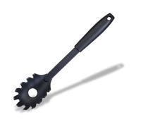 Fackelmann INITIAL Spaghetti Spoon, Non-Stick Anti-Scratch Plastic Server, Pronged Pasta Fork with Portion Measure, Serving Spoon, Scoop & Drain Heat-Resistant Utensil to 200 Degree Celsius, 30cm