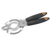 Fackelmann Jar Opener, Soft Grip Anti Slip Handles, Multi Use Bottle Opener for Arthritic Hands, Ring Pull, 25x10x2cm, Orange Grey & Silver