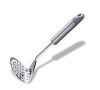 Fackelmann MODE Potato Masher, Stainless Steel, Heat-Resistant Handle, Fruit & Vegetable Baby Food Masher, Large Sturdy Press Plate, Handheld Food Crusher, Ricer, For Jam Vegetables & Fruits, 28cm