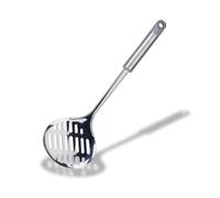 Fackelmann MODE Skimmer, Oil Skimmer & Strainer, Stainless Steel, Heat-Resistant Rounded Handle, Metal Colander Straining Spoon, Deep Fat Frying, Slotted Holes, 36.5cm