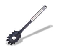 Fackelmann MODE Spaghetti Spoon, Non-Stick Anti-Scratch Plastic Server, Pronged Pasta Fork with Portion Measure, Serving Spoon, Scoop & Drain Heat-Resistant Utensil to 200 Degree Celsius, 31cm
