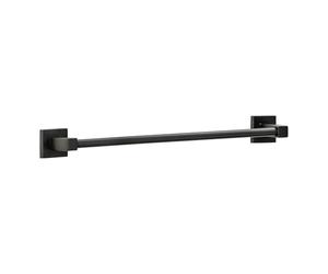 Fackelmann New York Towel Rail - Towel Rail in Matt Black - Installation with or without Drilling - Approx. 49.5 x 5 x 7 cm