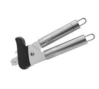 FACKELMANN OPAL Can Opener, with Magnet & Bottle Opener, Built In Cap Remover, Manual Tin Opener, Ergonomic Turning Knob, Stainless Steel, 20x5x4.5cm, Silver