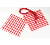 Fackelmann Pack of 6 Doilies with Cord for Mason Jars, Cotton Jam Doilies (Colour: Red/White)