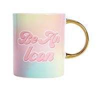 FACKELMANN Paris Hilton Be an Icon Ceramic Mug, 450 ml, Stylish Coffee Mug with Quote, Ideal for Everyday Use, Hand Wash, 13.4 x 10.5 cm