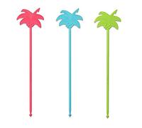 Fackelmann Party picks Tropical-Palm Tree 24cm 12 pieces in coral/blue/green, Multi-Ply, 24 x 10 x 5 cm