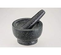 Fackelmann Pestle & Mortar 14cm, Heavy & Durable Granite, Stone Bowl & Grinder Set, Crush & Mash Herbs & Spices, 17x14x9.5cm, Speckled Grey
