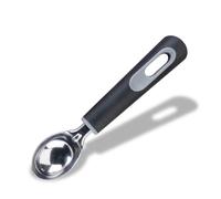 FACKELMANN PRO Ice Cream Scoop, Multi-Functional Gelato Sorbet Spoon & Server, Dessert & Cookie Scoop, Mashed Potato & Fruit Baller, Stainless Steel, Soft Touch Handle, 20.5x4x2.5cm, Black & Grey