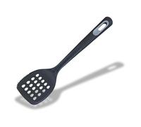 Fackelmann PRO Slotted Turner, Plastic, Fish Slice, Non-Stick Kitchen Tool | Cooking Spatula, Anti-Scratch, Burger Flipper, Heat-Resistant, Cooking Draining & Frying BBQ Utensil, 34cm, Black & Grey