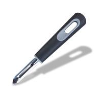 Fackelmann PRO Straight Peeler, Multi Functional Potato Peeler, Food & Vegetable Peeler, Stainless Steel Function Head, Soft Touch Handle, 20x3x2.3cm, Black & Grey