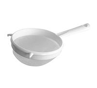 Fackelmann Sieve 15cm⌀, Strainer, Medium, Fine Mesh, Plastic, 15x9.5x27cm, White