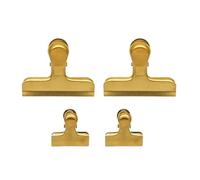 Fackelmann Stainless Steel Bag Clips, Set of 4, Food Bag Clip, for Food Storage, Keeping Food Fresh, Seal Food & Sandwich Bags & Snack Bags, Reusable Bag Sealing Grips, Pack of 4, Gold