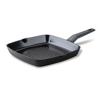 Fackelmann STATEMENT 28cm Grill Frying Pan, Recycled Aluminium, Non-Stick PFAS Free Ceramic Coating, Grill Line Base Structure, Comfort Grip Handle, All Stoves Including Induction,47x28x4.3cm,Ash Grey
