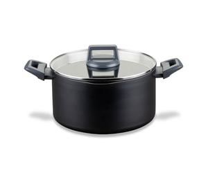 Fackelmann Statement Cooking Pot 24 cm - Pot with Ceramic Coating - Recycled Aluminium with Non-Stick Coating - PFAS-Free, Heat Resistant Handle, Suitable for All Hobs Including Induction
