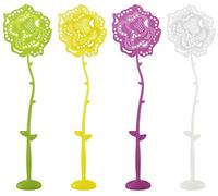 FACKELMANN Tecno Fly Swatter Rose with Foot Insect Protection with Stand (Colour: Yellow, Green, Purple, White - Not Selectable), Quantity: 1 Item
