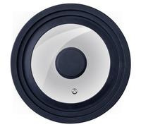 Fackelmann Universal Glass Frying Pan Lid 24/26/28 cm, Splash Proof Lid, Diameter 29.5 cm, Black Silicone Edge, Nylon Knob, Steam Valve, Compatible with Pots, Frying Pans and Saucepans