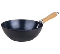 Fackelmann Wok Pan Diameter 26 cm - Carbon Steel with Double Non-Stick Coating, Ergonomic Bamboo Handle, Extra High Rim, PFAS-Free, Heat Resistance: +160°C, Suitable for Induction Cookers