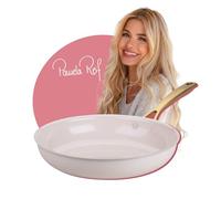 FACKELMANN x Pamela Reif Frying Pan Diameter 28 cm - Made from Recycled Aluminium with PFAS-Free Ceramic Coating, Pastel Beige, Suitable for All Hob Types