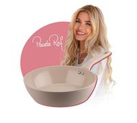 Fackelmann x Pamela Reif High Capacity Pan Diameter 28 cm - Recycled Aluminium, Ergonomic Handle, PFAS-Free Ceramic Coating, Stylish Design in Pastel Beige, Suitable for All Hob Types
