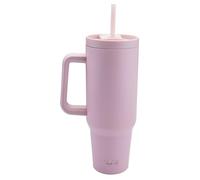 Fackelmann x Pamela Reif Insulated Drinking Cup 1200 ml - Leak-Proof Thermal Mug with Ceramic Coating, Double-Walled Stainless Steel for Hot and Cold Drinks, with Handle and Straw