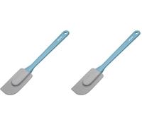 Fackelmann Zenker Spatula, Silicone Dough Scraper, Flexible Baking Spatula, Patisserie Spatula, 26.5x5x1.5cm, Ice Blue (Pack of 2)