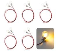 FackLOxc 10PCS Miniature LED Model Light Bulbs for Doll House Accessories Scene Setting Arrangement 1/75 / 100/150 Scale Miniature Light Bulbs