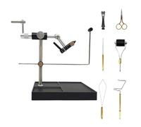 FackLOxc 360 Degree Adjustable Rotating Fly Tying Vise with Base Fly Tying Station Tieing Tool Lure Making Tool with Pedestals Base
