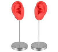 FackLOxc Artificial Left Right Ear Model Silicone Ear Mannequin for Accessories Display Human Ears Shaped Jewelry Exhibition Rack Makeup Training Mannequin